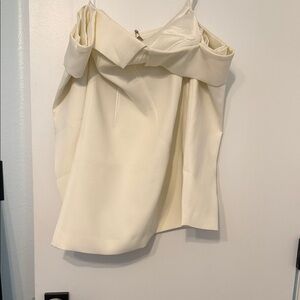 Meshki Ivory Strapless Fold-Detail Dress